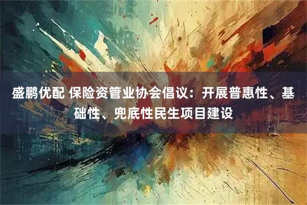 盛鹏优配 保险资管业协会倡议：开展普惠性、基础性、兜底性民生项目建设