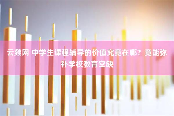 云燚网 中学生课程辅导的价值究竟在哪？竟能弥补学校教育空缺